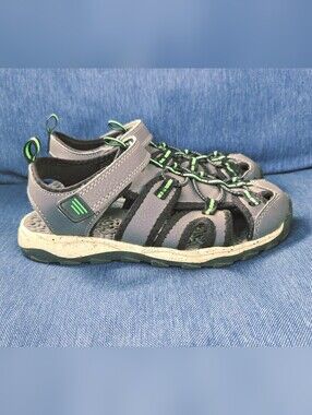 Boys Grey and Green Closed Toe Sandals
